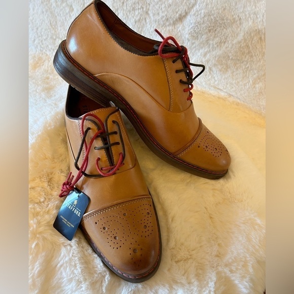 Stafford Genuine leather Jahil Cognac mens dress shoes NWT Sz-9.  I - Picture 7 of 13
